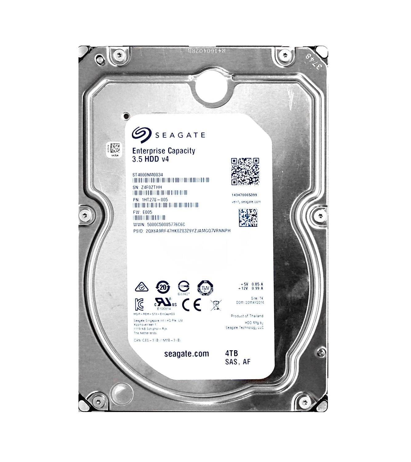 Seagate Enterprise Capacity 4TB SAS 12Gb/s 72 - ST4000NM0034