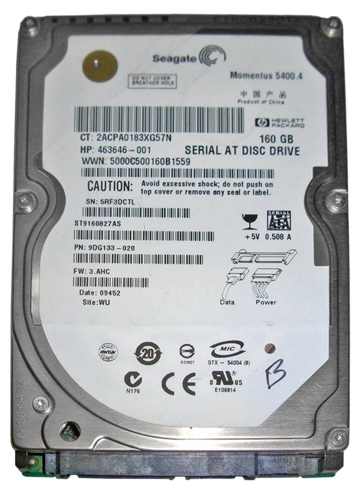 Seagate Momentus 5400.4 160GB SATA 3Gb/s 5400R - ST9160827AS