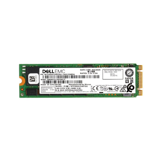 Dell 240GB SATA 6Gb/s 3D NAND TLC (512e) M.2 2280 So - T2GFX