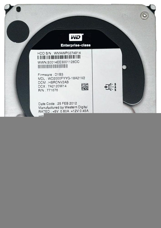 Western Digital RE 2TB SAS 6Gb/s 7200RPM 32MB C - WD2000FYYG