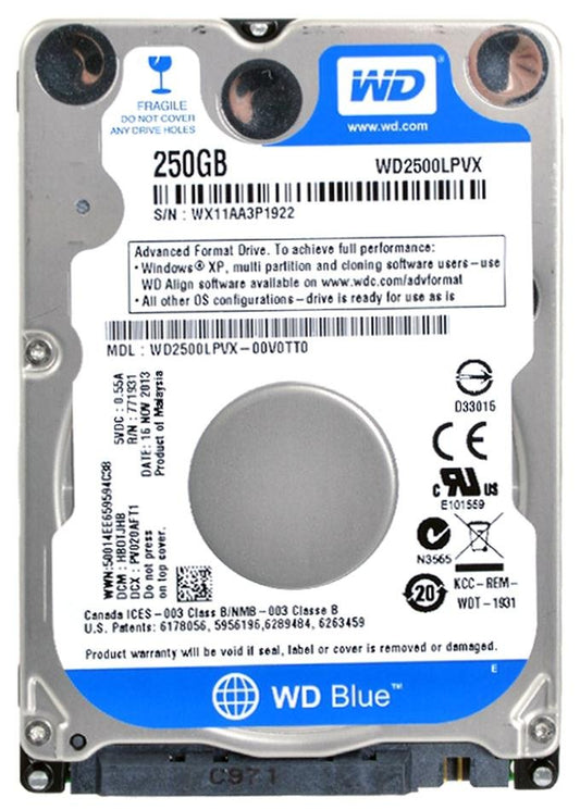 Western Digital Blue 250GB 5400RPM SATA 6GB/s 8 - WD2500LPVX