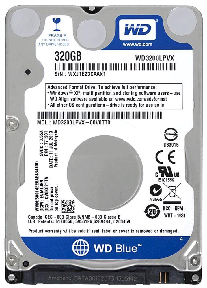 Western Digital Blue PC 320GB SATA 6Gb/s 5400RP - WD3200LPVX