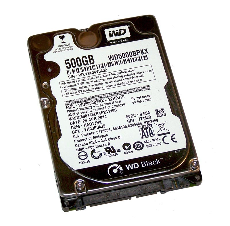 Western Digital Black 500GB SATA 6Gb/s 7200RPM - WD5000BPKX