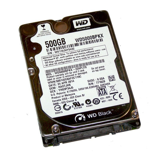Western Digital Black 500GB SATA 6Gb/s 7200RPM - WD5000BPKX