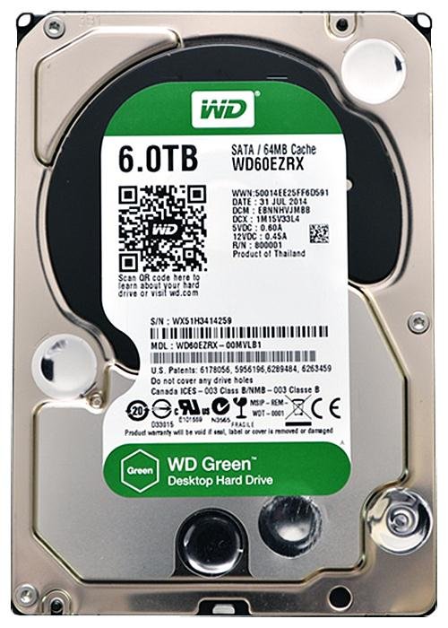 Western Digital Green 6TB SATA 6GB/s Intellipower - WD60EZRX
