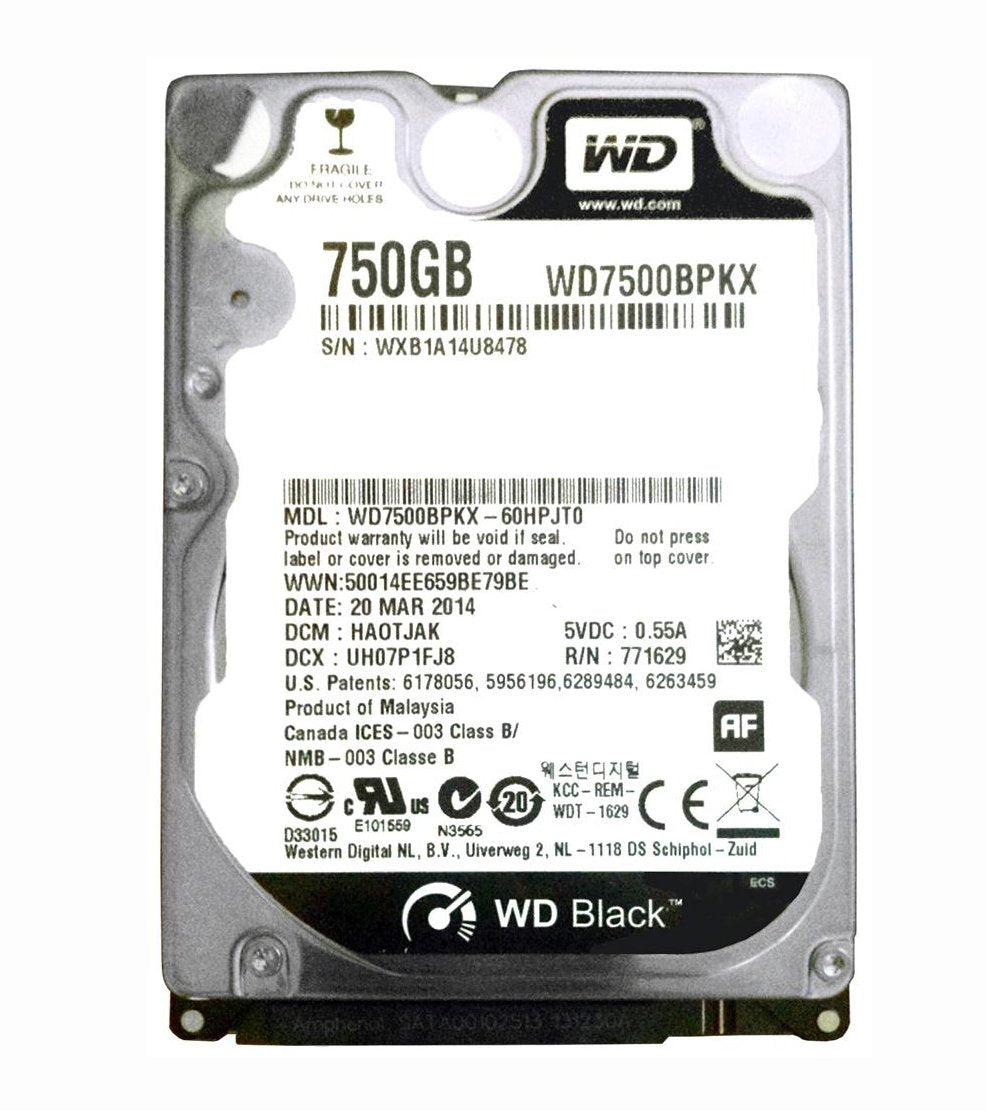Western Digital Black 750GB SATA 6Gb/s 7200RPM - WD7500BPKX