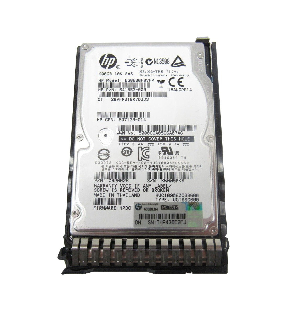 HPE 600GB SAS 6Gb/s Hot Swap 10000RPM 2.5-inch - EG0600FBVFP