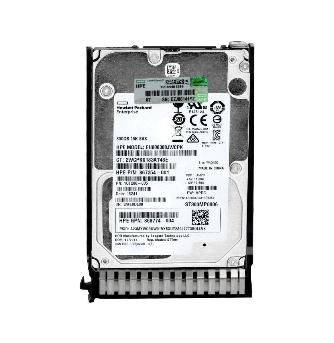 HP 300GB SAS 12Gb/s Hot Swap 15000RPM (512n) - EH000300JWCPK
