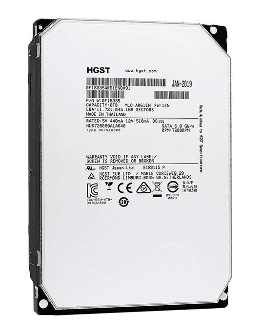 HGST Ultrastar He6 6TB SATA 6Gb/s 7200RPM - HUS726060ALA640