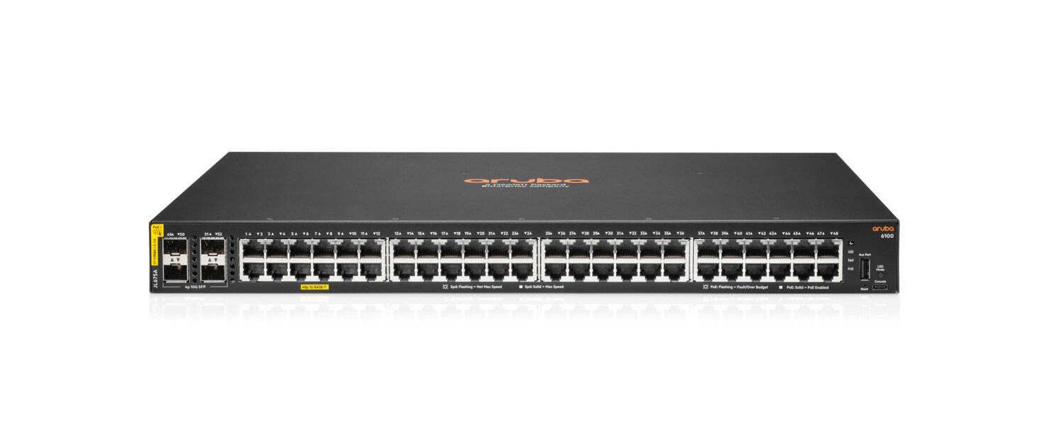 HPE Aruba CX 6100 Series 48-Ports 10/100/1000BASE-T - JL675A