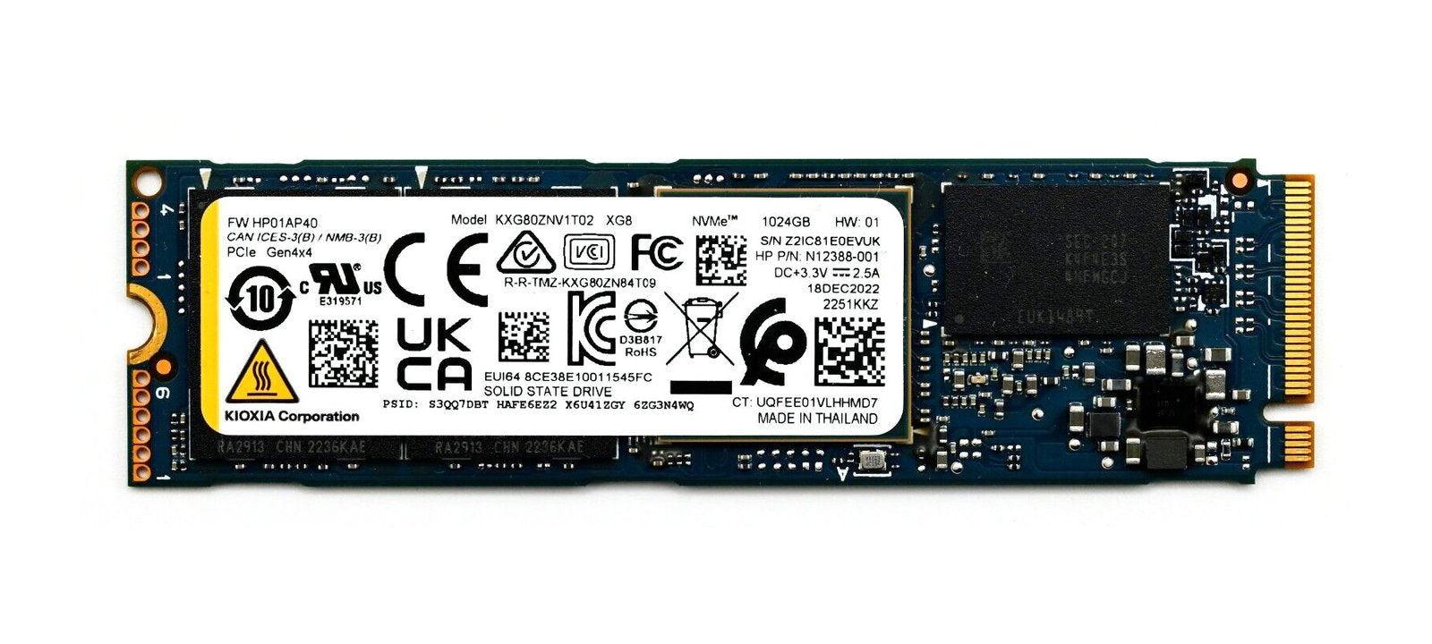 Kioxia XG8 Series 1TB PCI-Express 4.0 x4 NVMe - KXG80ZNV1T02