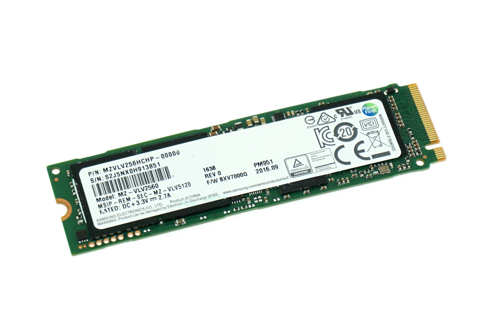 Samsung PM951 Series 256GB Solid State Drive (SSD) - MZ-VLV2560