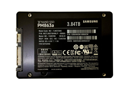 Samsung PM863a 3.84TB SATA 6Gb/s 3D NAND TLC (A - MZ-7LM3T8N