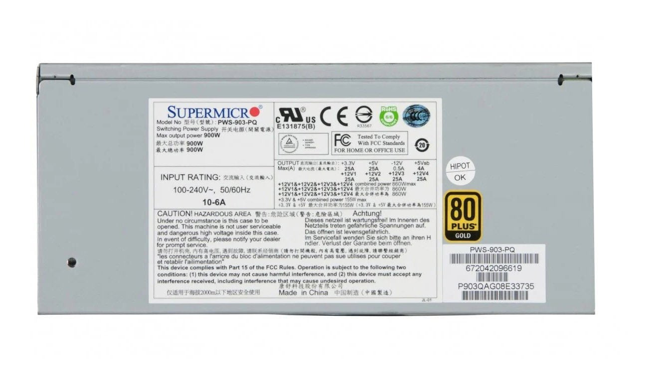 Supermicro 900-Watts Power Supply - PWS-903-PQ