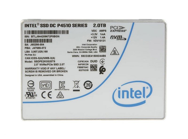 Intel DC P4510 1TB PCI-Express 3.1 x4 NVMe ( - SSDPE2KX020T8