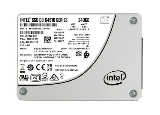 Intel D3 S4510 240GB SATA 6Gb/s 3D NAND TLC - SSDSC2KB240G8