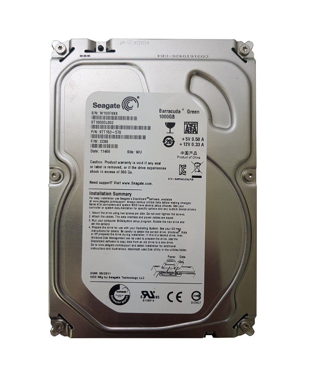 Seagate Barracuda Green 1TB SATA 3Gb/s 5900RPM - ST1000DL002
