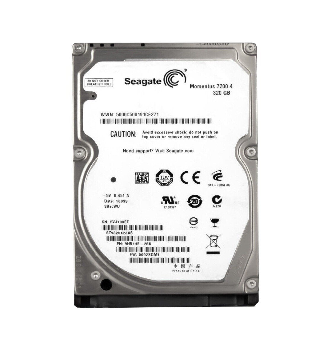 Seagate Momentus 7200.4 320GB SATA 3Gb/s 7200R - ST9320423AS