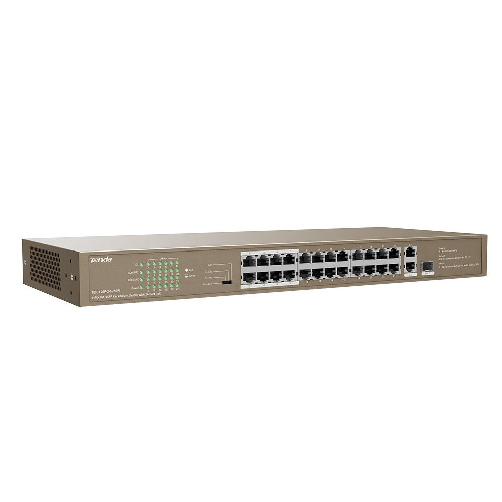 Tenda Network Switch - TEF1126P-24-250WV2.0