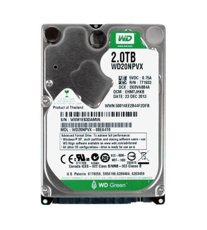 Western Digital Green 2TB SATA 6Gb/s 5400RPM 8MB - WD20NPVX