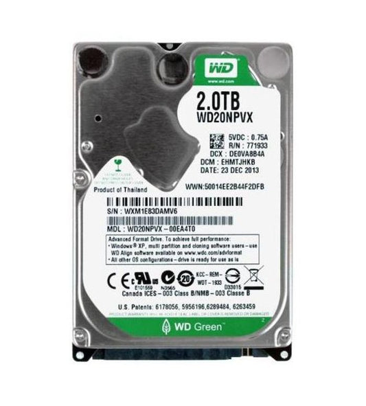 Western Digital Green 2TB SATA 6Gb/s 5400RPM 8MB - WD20NPVX
