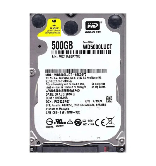 Western Digital Laptop Hard Drive - WD5000LUCT