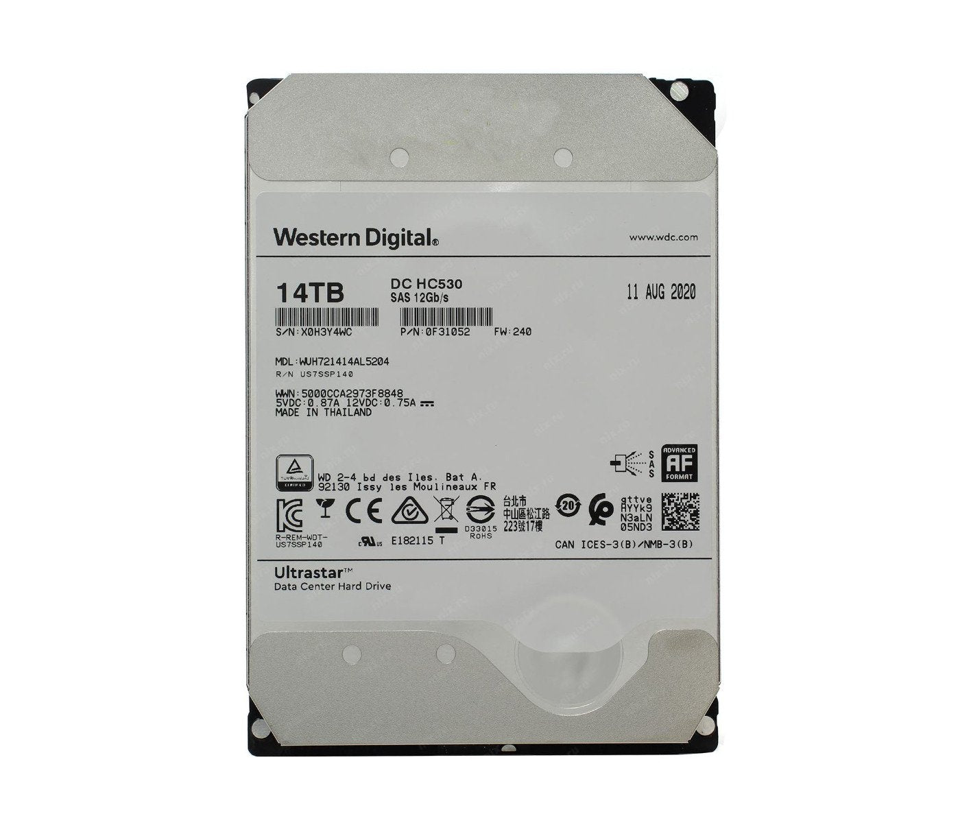 WD HGST Ultrastar DC HC530 14TB SAS 12Gb/s 7200RPM - 0F31052